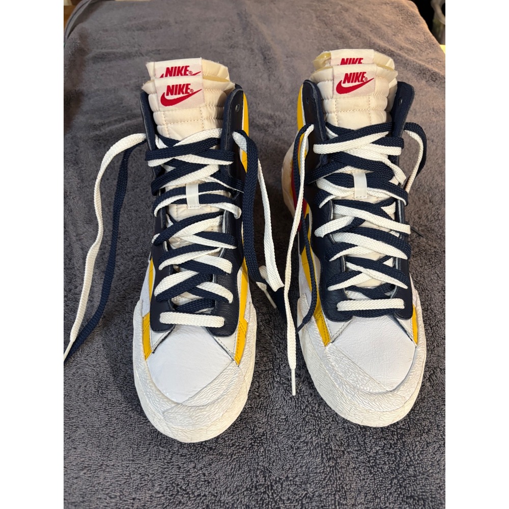 Nike Sacai Blazer Mid Varsity Maize Navy Red White Mens Sneakers